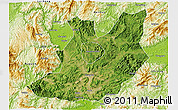 Satellite 3D Map of Qujiang, physical outside