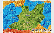 Satellite 3D Map of Qujiang, political outside