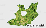 Satellite 3D Map of Qujiang, single color outside