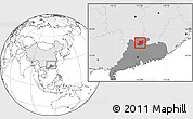 Blank Location Map of Qujiang, highlighted country, highlighted parent region