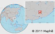 Gray Location Map of Qujiang