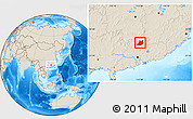 Shaded Relief Location Map of Qujiang