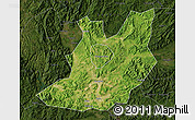 Satellite Map of Qujiang, darken