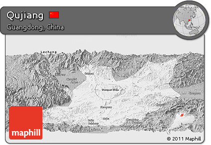 Gray Panoramic Map of Qujiang