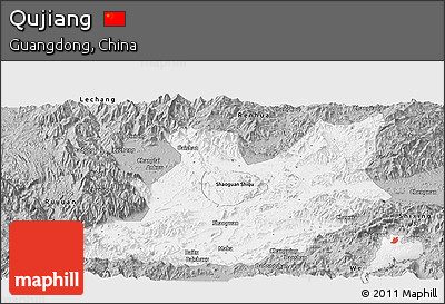 Gray Panoramic Map of Qujiang