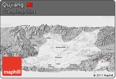 Gray Panoramic Map of Qujiang