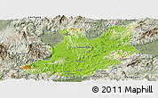 Physical Panoramic Map of Qujiang, semi-desaturated