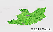 Political Panoramic Map of Qujiang, cropped outside
