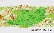 Political Panoramic Map of Qujiang, physical outside