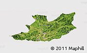 Satellite Panoramic Map of Qujiang, cropped outside
