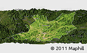 Satellite Panoramic Map of Qujiang, darken