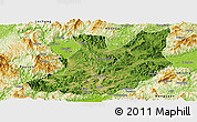 Satellite Panoramic Map of Qujiang, physical outside