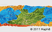 Satellite Panoramic Map of Qujiang, political outside