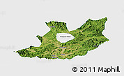 Satellite Panoramic Map of Qujiang, single color outside