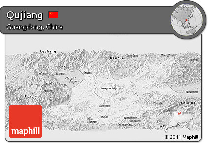 Silver Style Panoramic Map of Qujiang