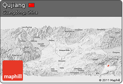 Silver Style Panoramic Map of Qujiang