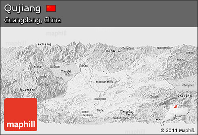 Silver Style Panoramic Map of Qujiang