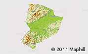 Physical 3D Map of Shixing, cropped outside