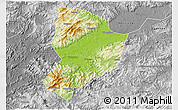 Physical 3D Map of Shixing, desaturated