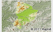 Physical 3D Map of Shixing, semi-desaturated