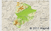 Physical 3D Map of Shixing, shaded relief outside