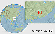 Savanna Style Location Map of Shixing, hill shading