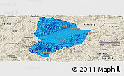 Political Panoramic Map of Shixing, shaded relief outside