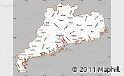 Gray Simple Map of Guangdong, cropped outside