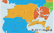 Political 3D Map of Suixi