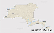 Shaded Relief 3D Map of Suixi, cropped outside