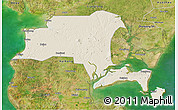 Shaded Relief 3D Map of Suixi, satellite outside
