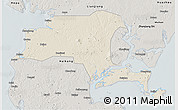 Shaded Relief 3D Map of Suixi, semi-desaturated
