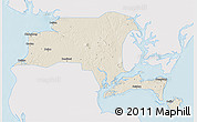 Shaded Relief 3D Map of Suixi, single color outside