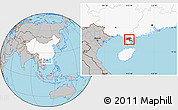 Gray Location Map of Suixi, highlighted country
