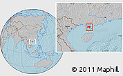 Gray Location Map of Suixi, hill shading