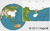 Satellite Location Map of Suixi, highlighted country