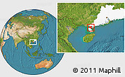 Satellite Location Map of Suixi, highlighted parent region
