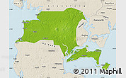 Physical Map of Suixi, shaded relief outside