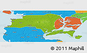 Physical Panoramic Map of Suixi, political outside