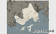 Shaded Relief 3D Map of Taishan, darken