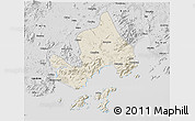 Shaded Relief 3D Map of Taishan, desaturated