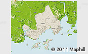 Shaded Relief 3D Map of Taishan, physical outside