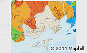 Shaded Relief 3D Map of Taishan, political outside