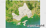 Shaded Relief 3D Map of Taishan, satellite outside