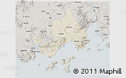 Shaded Relief 3D Map of Taishan, semi-desaturated