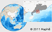 Shaded Relief Location Map of Taishan, highlighted country, highlighted parent region