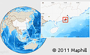 Shaded Relief Location Map of Taishan, highlighted country