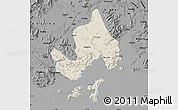 Shaded Relief Map of Taishan, darken, desaturated