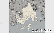 Shaded Relief Map of Taishan, darken, semi-desaturated
