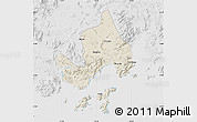 Shaded Relief Map of Taishan, lighten, desaturated